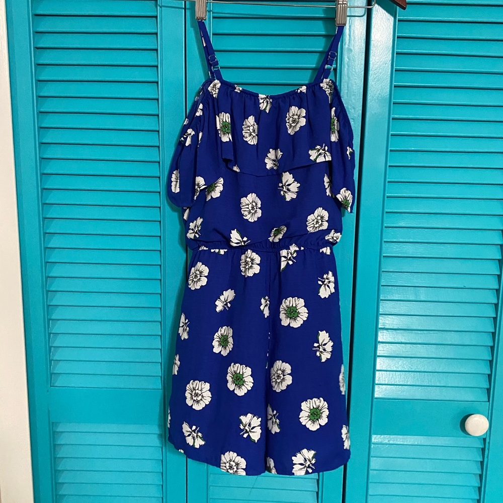 navy blue girls romper in girl
